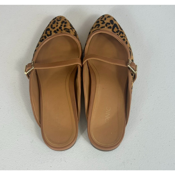 Vionic Esme Flat Mules Womens 8.5 Brown Leopard Print Slip On Mary Jane Strap - Picture 3 of 8